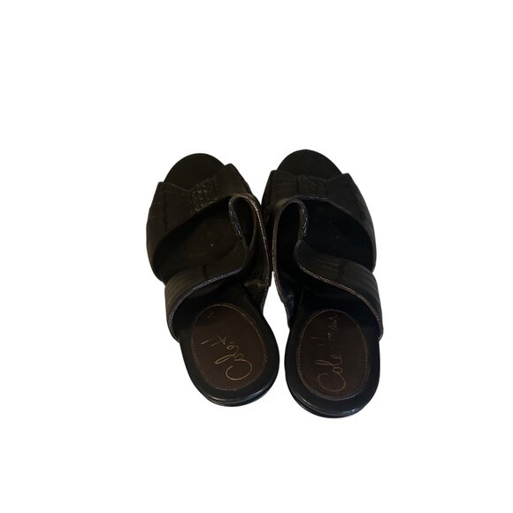 Cole Haan black slip on leather heels size 6B - Picture 5 of 6